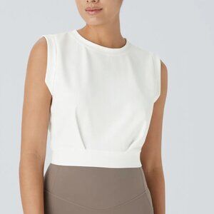 Patitoff Flow Pet Hair Resistant Crew Neck Sleeveless Cropped Yoga Tank Top